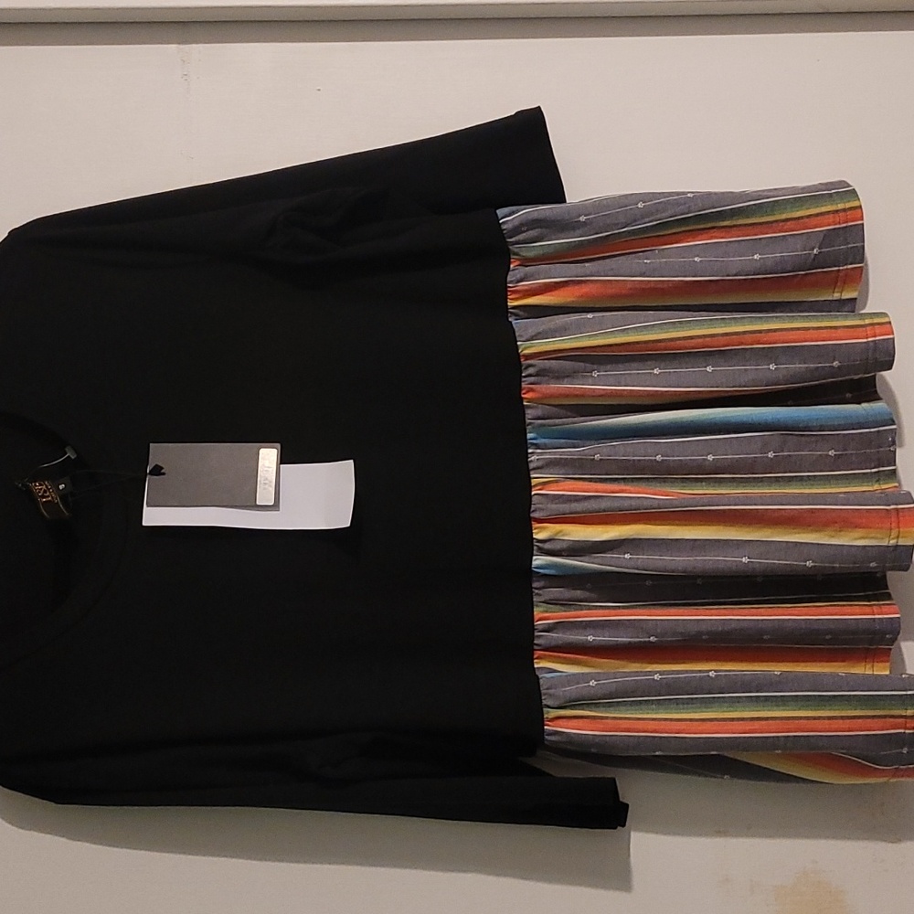 24- NWT Lucky & Blessed serape tiered top